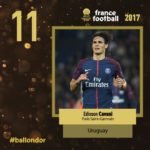 EDINSON CAVANI balon de oro posicion 11 francefootball twitter