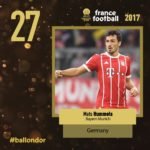MATS HUMMELS balon de oro posicion 27 francefootball twitter