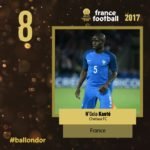 N’GOLO KANTÉ balon de oro posicion 8 francefootball twitter