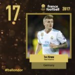 TONI KROOS balon de oro posicion 17 francefootball twitter