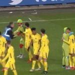 Tortugas Ninjas se colaron en la celebración del gol de Edinson Cavani FOTO captura de video
