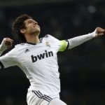 Real Madrid’s Kaka celebrates his goal during their Champions League Group D soccer match against Ajax Amsterdam at Santiago Bernabeu stadium in Madrid