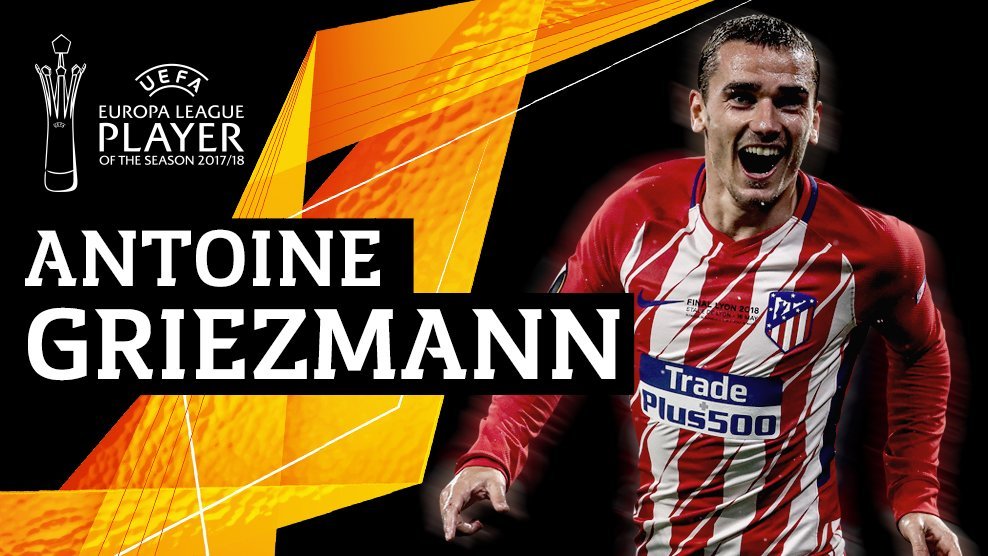 1 Antoine Griezmann – Atlético de Madrid – Jugador de la temporada de la UEFA Europa League – uefa.com