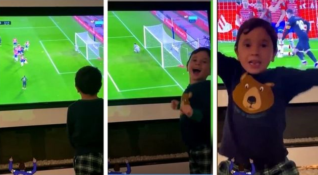 Sin troleo: Mateo Messi celebró el gol de su padre (VIDEO)